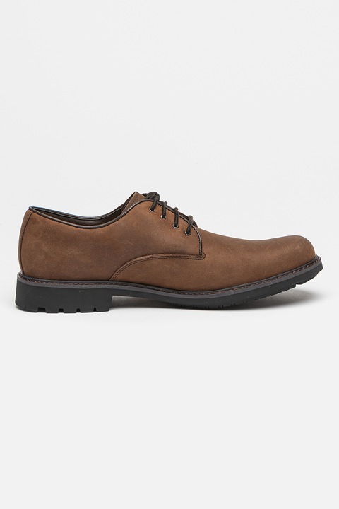 Timberland, Pantofi Oxford impermeabili de piele nabuc Stormbucks, Maro inchis, 10