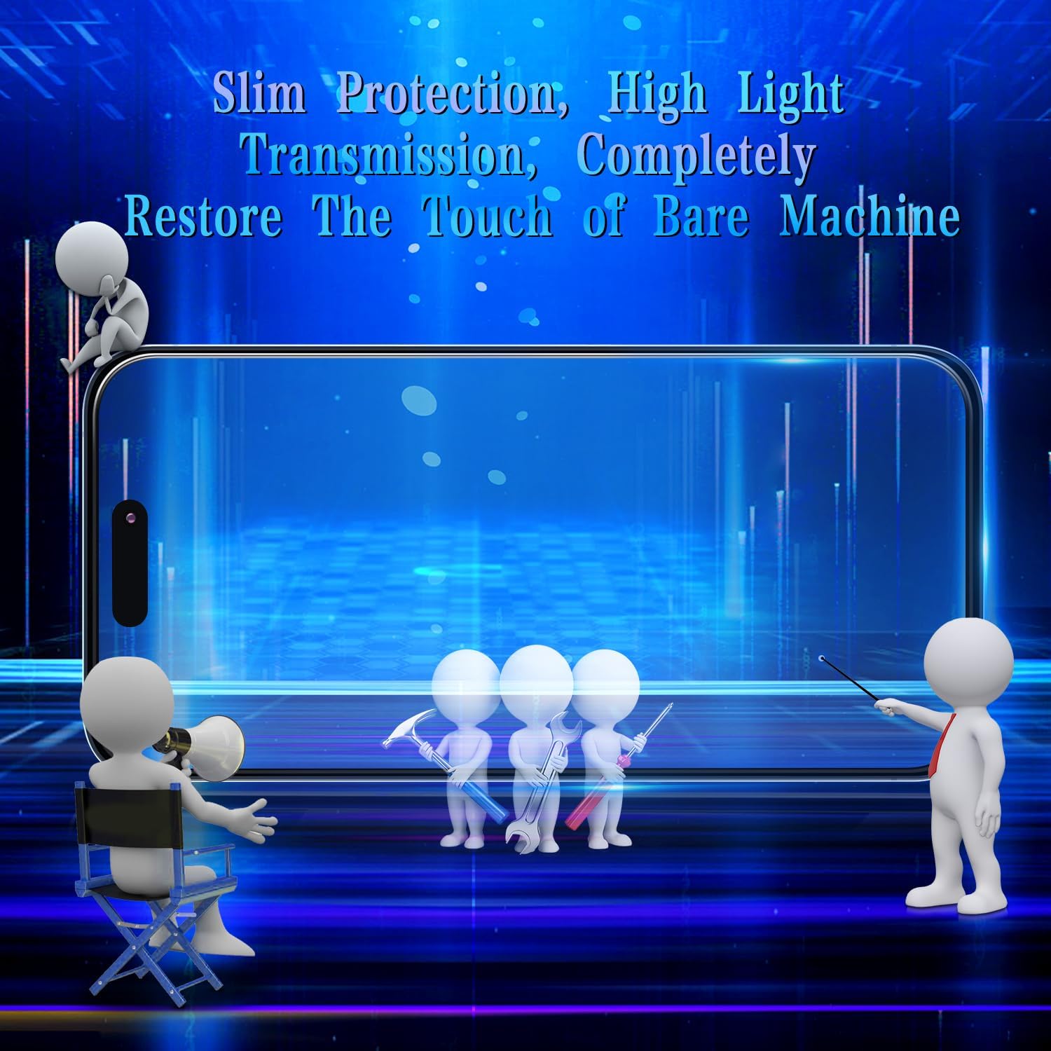 Folie protectie telefon, Sticla securizata, Pentru iPhone 15, Transparent Folie protectoare din sticla securizata, Duritate 9H, Rezistenta la zgarieturi, Usor de instalat