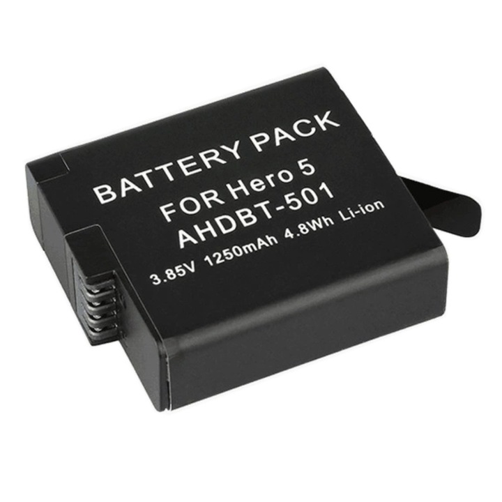 Baterie de schimb Li-ion 1250mAh pentru GoPro Hero 5/6/7, 3.85V, set
