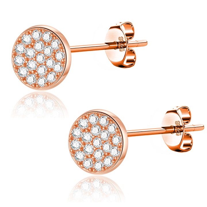 Cercei cu tija si zirconia, Auriu