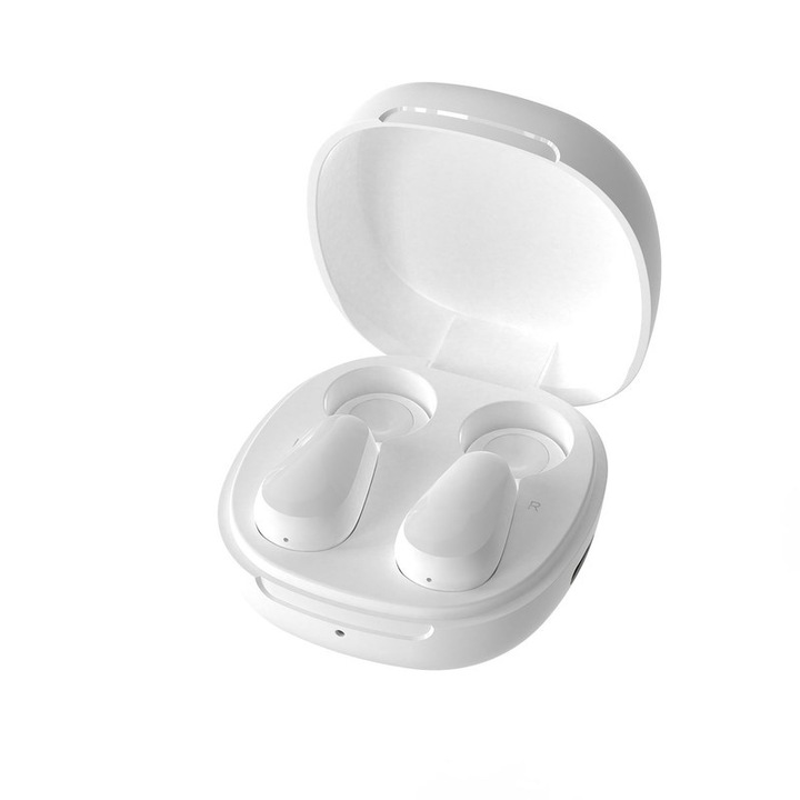 Vezeték nélküli Bluetooth fejhallgató zajszűrő kis fülkészlet, fehér 0,9x0,6x0,7 hüvelykes