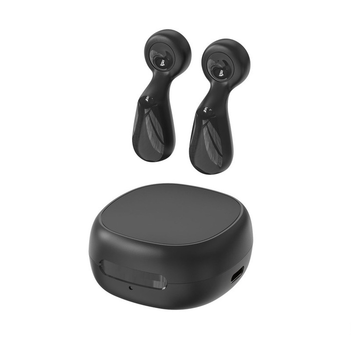 Casti Wireless, Bluetooth, cu anulare de zgomot, set de urechi mici, negru, dimensiuni 0.9x0.6x0.7 inch