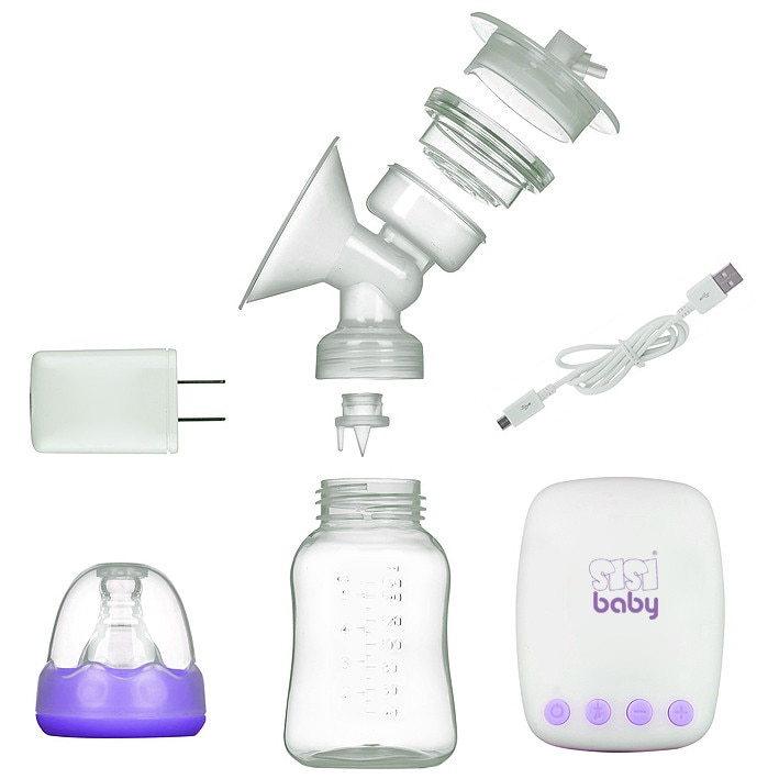 Pompa de san electrica SBC-380 SisiBaby, LCD, 2 programe de aspiratie, Transparent