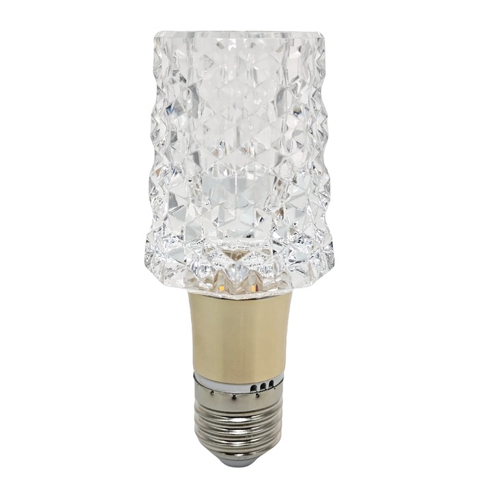 LED декоративна крушка E27 (еквивалент на 50W), с Philips чип - висока светимост, 3000K топла бяла светлина, прозрачен акрил за кафене, хотели, спални и др