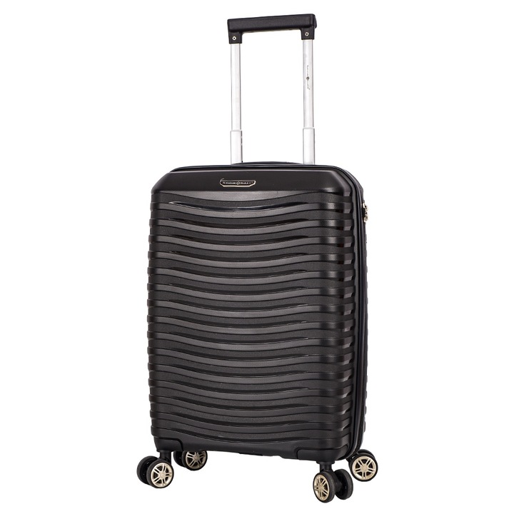 Куфар Snowball SW43803, а ръчен багаж, полипропилен, TSA код, с 4 колела, 55 см, черен