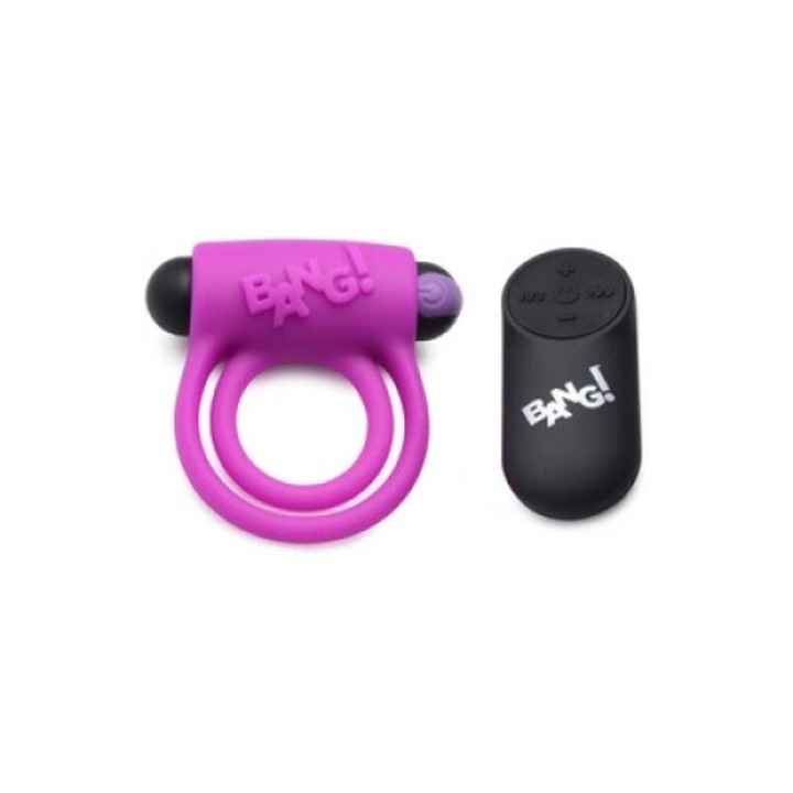 Inel penis BANG Toy, 28 moduri de vibratie, waterproof, cu telecomanda, silicon, set