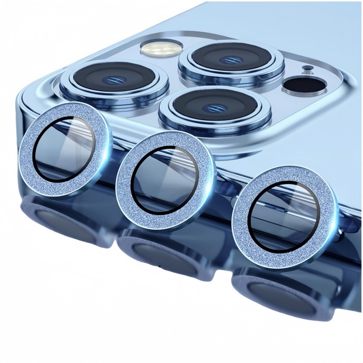 Protector pentru camera din spate pentru 16Pro/16Promax, acoperire completa, protectie profesionala-Albastru