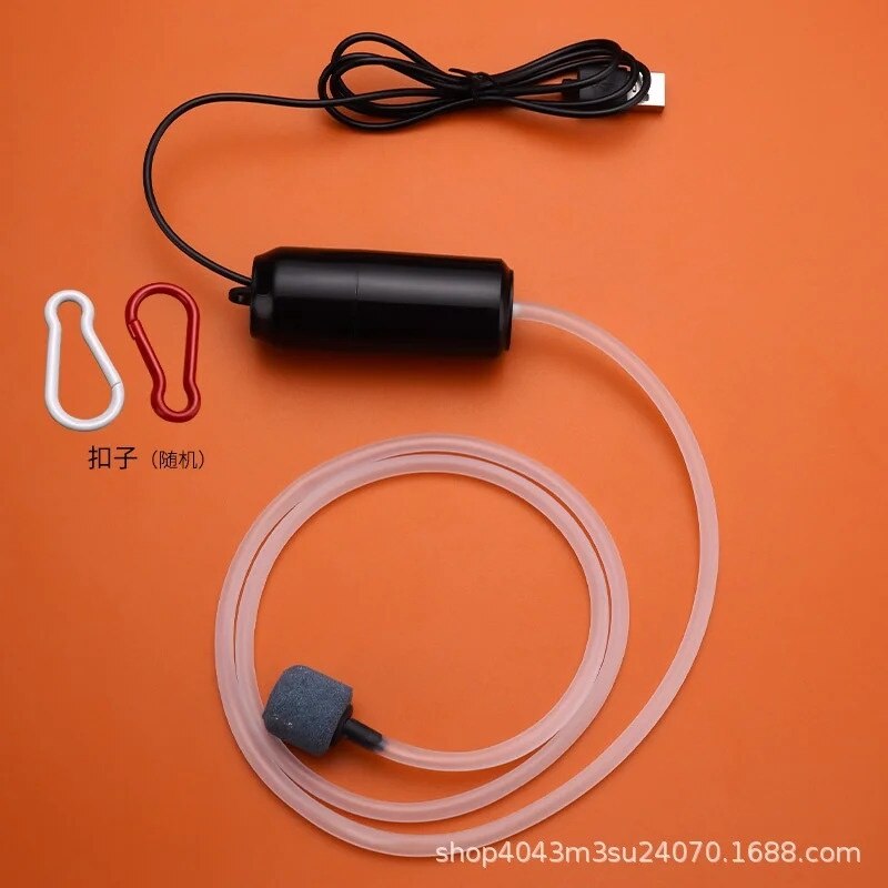 Pompa de oxigen pentru acvariu, portabila, alb/roz/verde/negru, volum ...