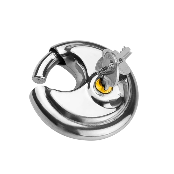 Lacat rotund din otel inoxidabil pentru usi si dulapuri, lacat de siguranta, rezistent la rugina si impermeabil, ideal pentru protectie externa si utilizare casnica, din cupru, usor de instalalt si durabil