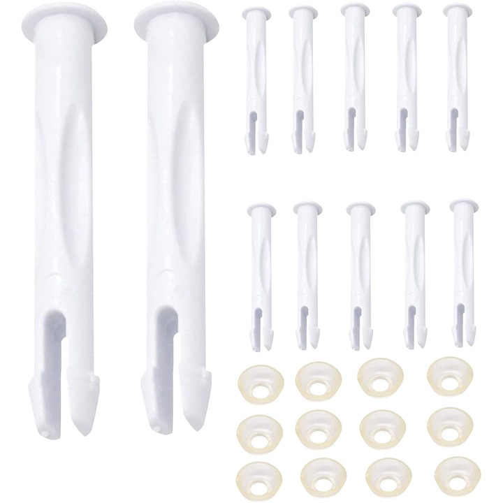 Комплект от 12 аксесоара за басейн, щифтове и уплътнения, размери 6x0,8 см, ABS