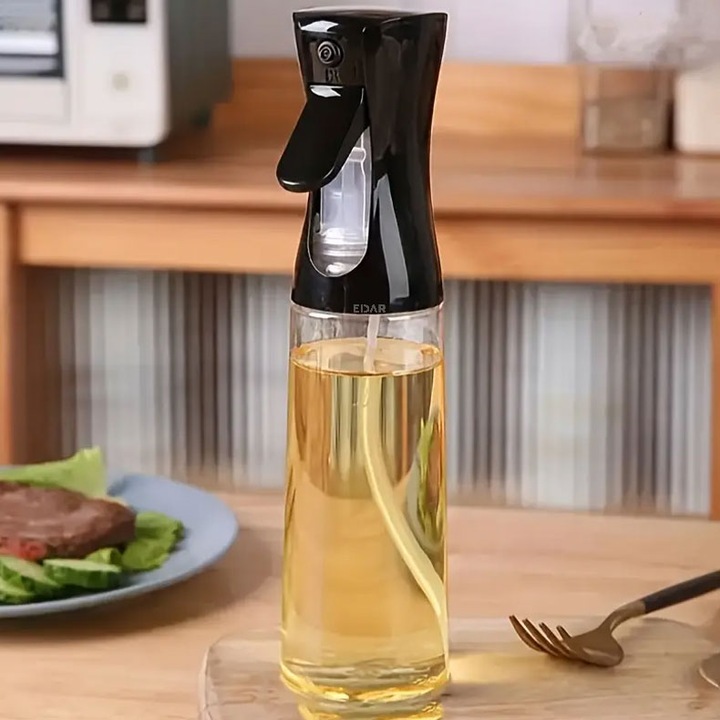 Permetező olajhoz, ecethez vagy egyéb folyadékokhoz EDAR, újratölthető, Oliviera űrtartalom 210 ml, üveg/műanyag, könnyen tisztítható, fekete