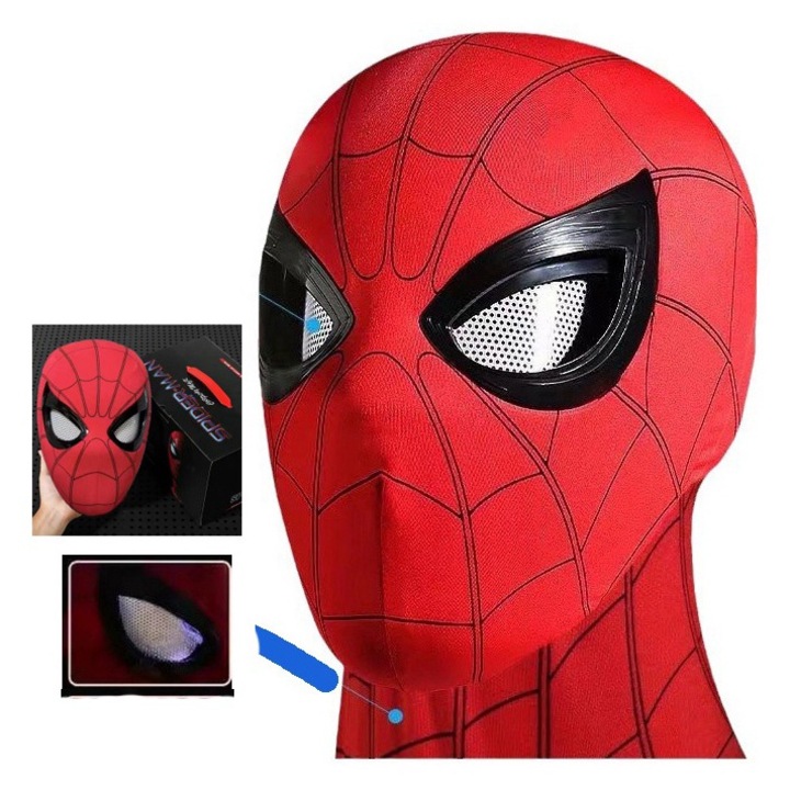 Masca Spider Man, Model Avengers SpiderMan, cu ochi mobili, Rosu