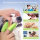 Periuta de dinti pentru animale, design cu doua degete, material TPR, 800 de perii moi, verde, potrivita pentru caini si pisici