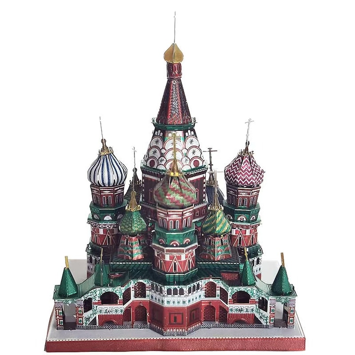3D метален пъзел, катедралата „Свети Василий“, сложни детайли, цветен