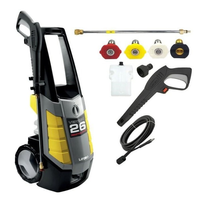 Aparat spalat cu presiune Lavor Vertigo 2500W, 170BAR, motor inductiv, culoare negru, set