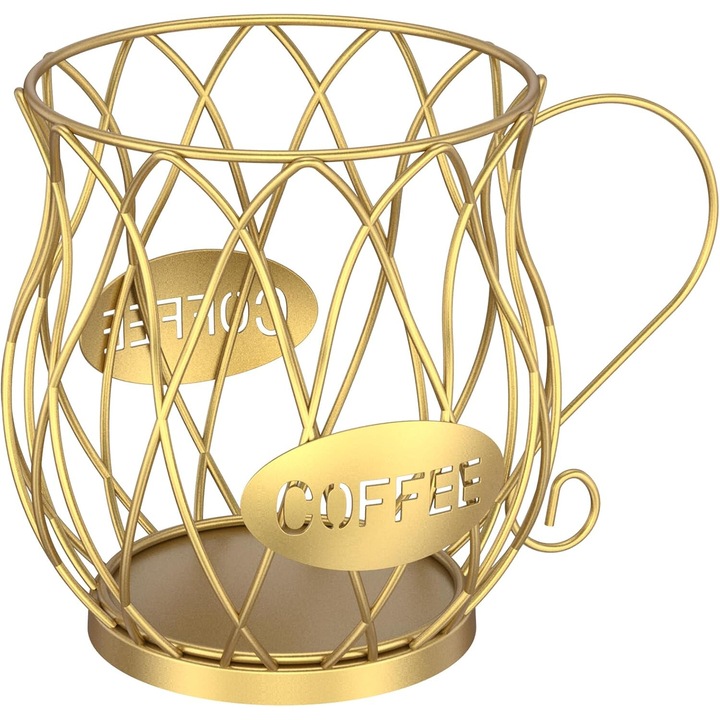 Държач за кафе капсули, Somesca, голям капацитет, метал, 14.5x13см, златен