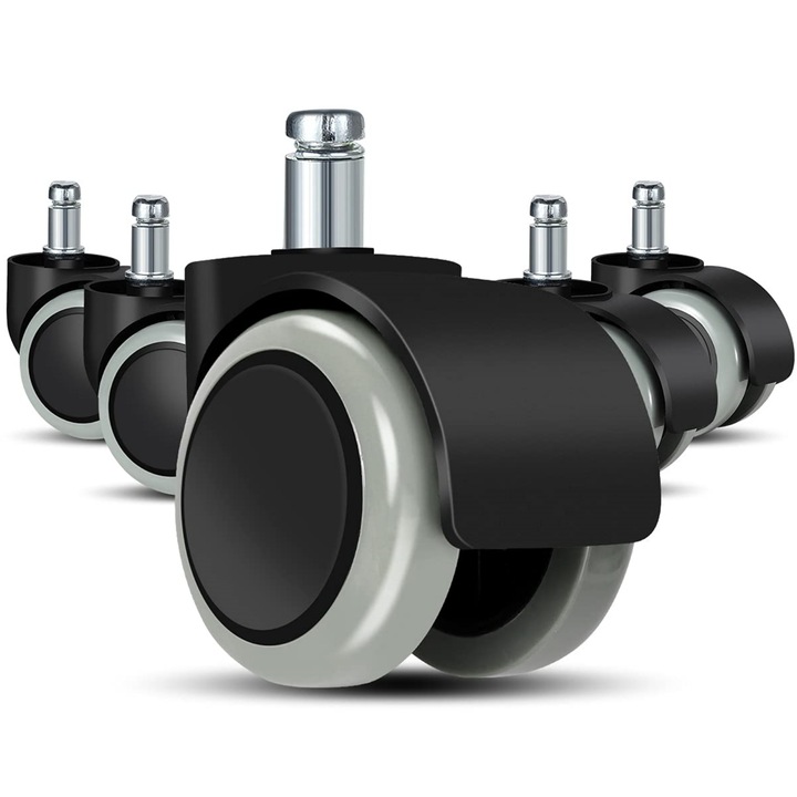 TasyPins irodai szék görgők (5 db-os készlet) - 11 mm x 20 mm, kemény padlókhoz, parkettára, laminátumra, csempére használható