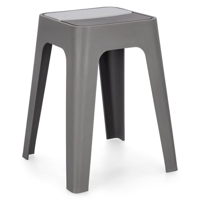 Set 4 tabureti polipropilena gri Hobbit 36.5x36.5x46.5 cm