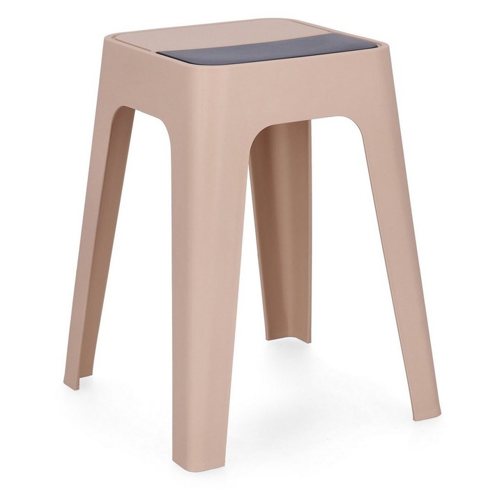Set 4 tabureti polipropilena gri roz Hobbit 36.5x36.5x46.5 cm