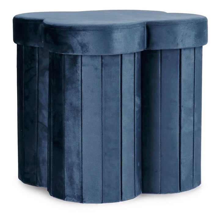 Taburet catifea albastra Jocelyn 40x40x40 cm