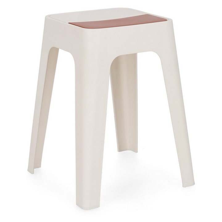 Set 4 tabureti polipropilena alba maro Hobbit 36.5x36.5x46.5 cm