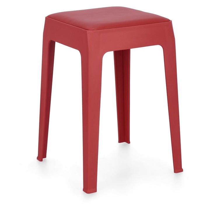 Set 6 tabureti polipropilena rosie 33x33x47 cm