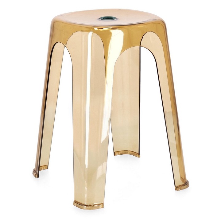 Комплект 6 кехлибарено жълти полиетиленови табуретки Sonny 34,5x34,5x46,5 см