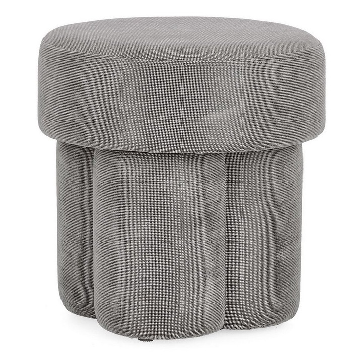 Taburet textil gri Glenda 42x42x43 cm
