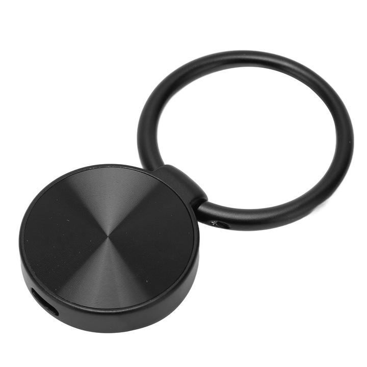 Kém hangrögzítő, kulcstartóba integrálva, 8 GB memória, 24 órás akkumulátor-élettartam, 32,7 g, 43,6 × 43,6 × 9,2 mm, MP3 lejátszó, háttérzaj eltávolítás, automatikus hangfelismerés, fekete