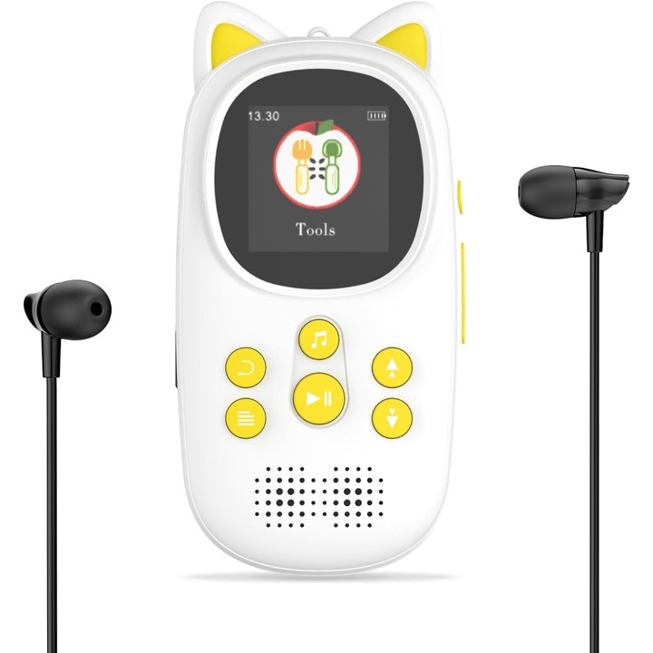 MP3 плейър за деца, WALALLA, 32GB, Bluetooth, вграден високоговорител, жълт