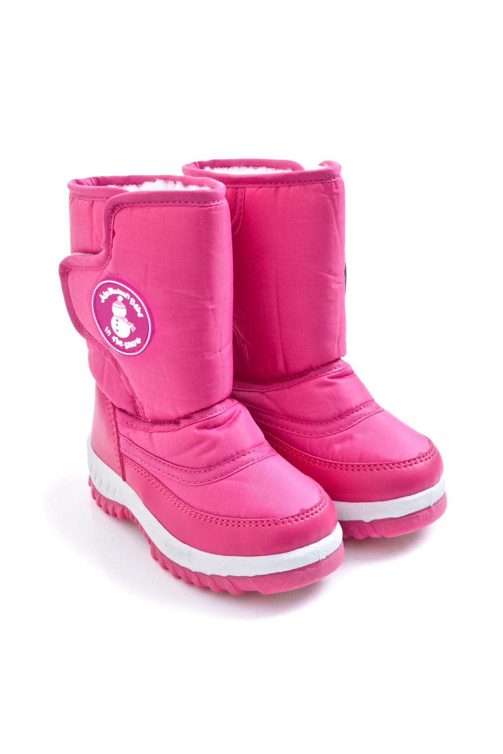 JoJo Maman Bebe, Cizme de iarna cu captuseala din material teddy, Roz orhidee