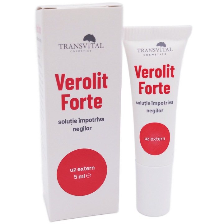 Solutie impotriva negilor si verucilor Verolit Forte, cu varf aplicator, 5ml, Transvital Cosmetics