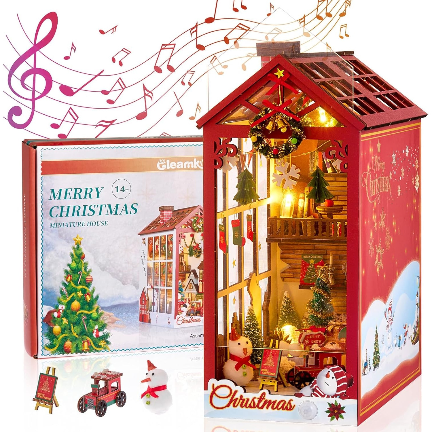 Puzzle 3D, Book Nook DIY cu lumina LED, senzor de miscare si