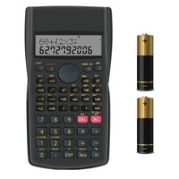 Calculator stiintific, Hggzeg, Cu 2 baterii AA, Ecran mare de 12 cifre, 240 functii matematice multiple, Display dublu, Portabil, Design elegant, Pentru birou, scoala sau uz zilnic, PS, 15.3 x 8cm, Negru