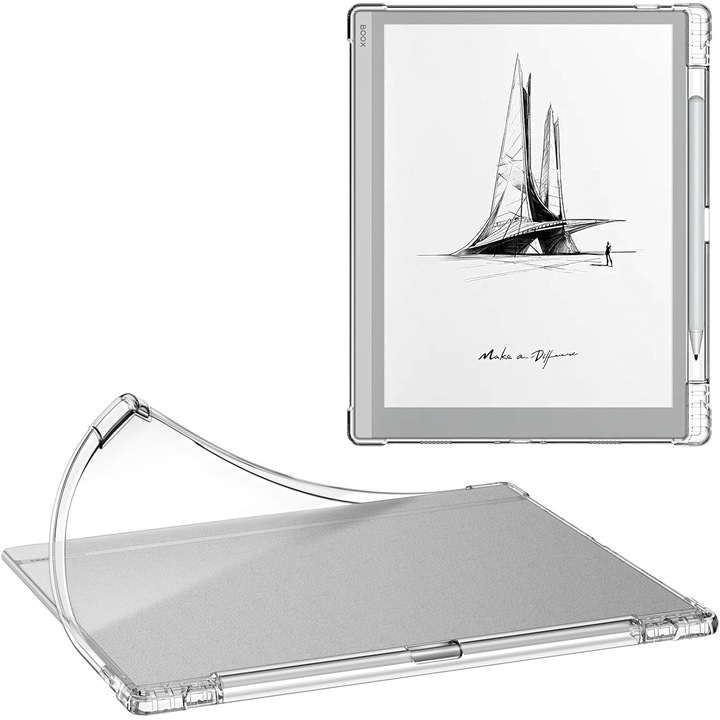 Husa transparenta TPU pentru tableta BOOX Tablet Go 10.3, suport pentru stilou, 2024