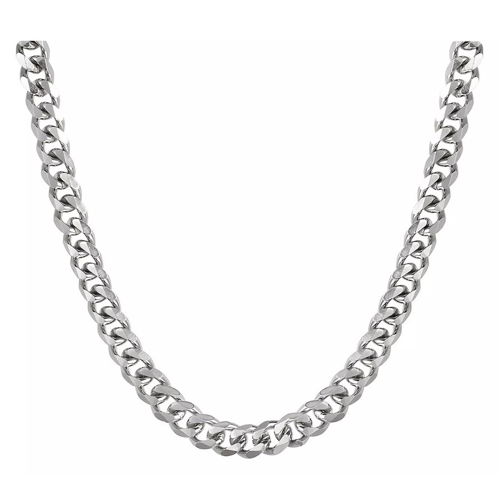 Colier barbati, Usor de purtat, Confortabil, Bijuterii hip hop si punk, Unisex, Otel inoxidabil, 6 mm*55 cm (Colier Inox)