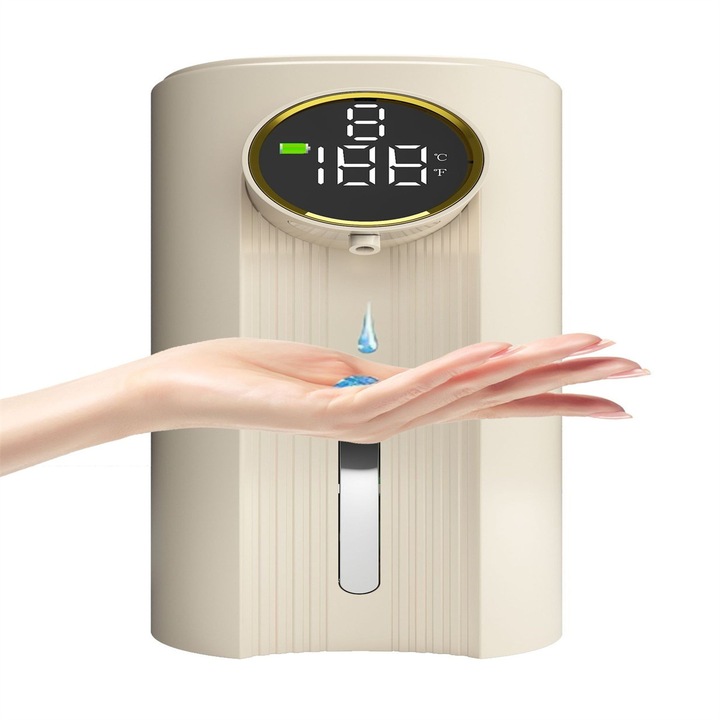 Dispenser de sapun spumant Zeaicos, model automat, bej, pentru bucatarie si baie