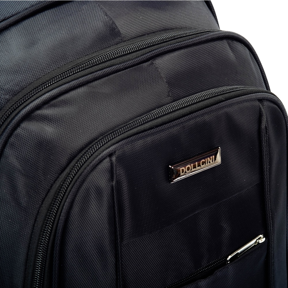 Rucsac Dollcini pentru laptop, 17", 25L, cu maner confortabil si compartiment pentru laptop, titan negru