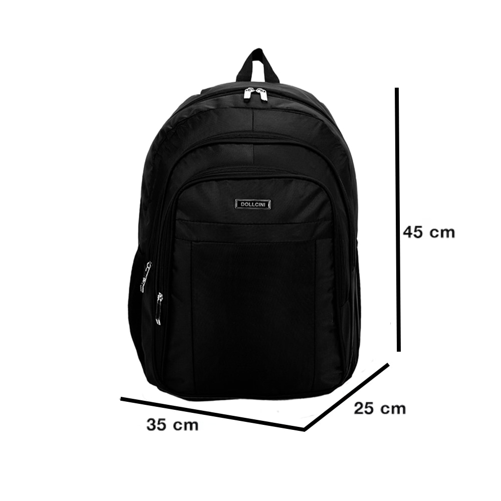 Rucsac Dollcini pentru laptop, 17", 25L, cu maner confortabil si compartiment pentru laptop, titan negru