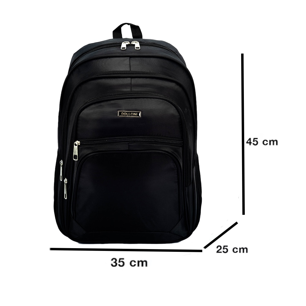 Rucsac Dollcini pentru laptop, 17", 25L, cu maner confortabil si compartiment pentru laptop, denim negru