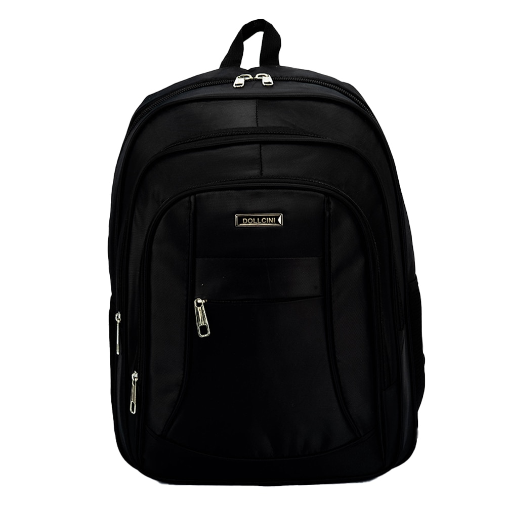 Rucsac Dollcini pentru laptop, 17", 25L, cu maner confortabil si compartiment pentru laptop, Black Maroon, Negru