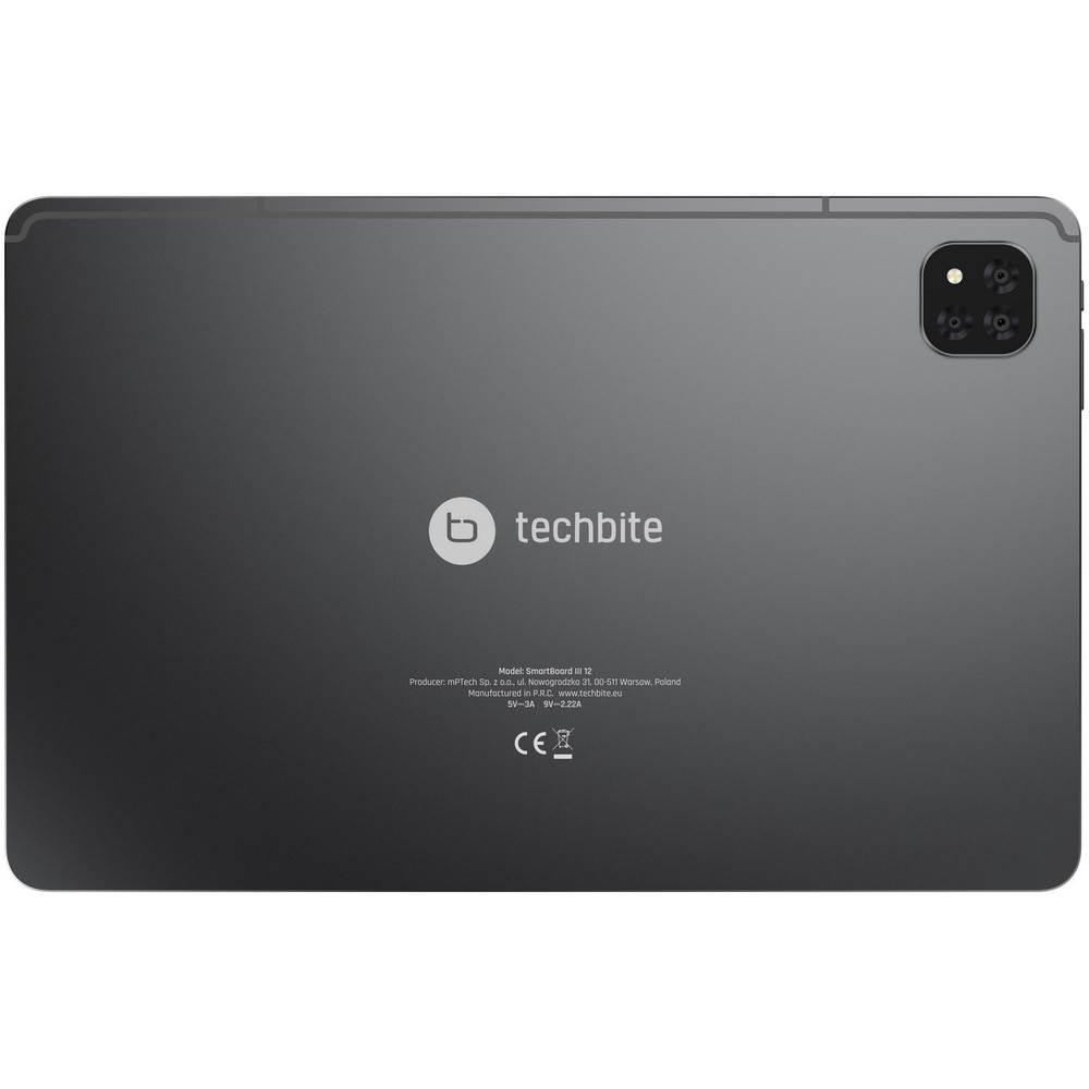 Tableta Techbite SmartBoard III 12, Procesor Mediatek G99 Octa-Core, Ecran IPS 12.1", LTE 8GB RAM, 128GB Flash, Camera duala 16+8MP, Wi-Fi, Bluetooth, 4G LTE, Android + Tastatura Gri