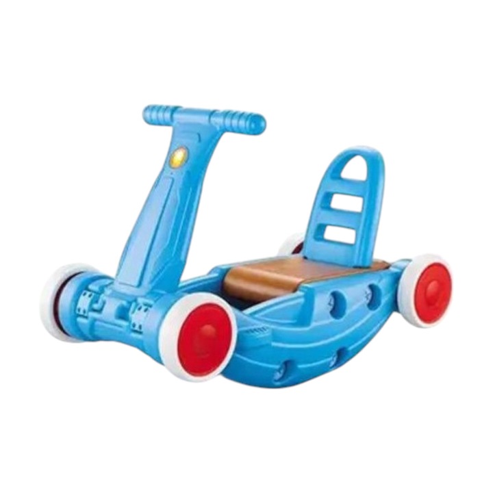 Előjáró, billenő és támasztó állvány, Homio, kerekekkel a könnyű mozgathatóságért, párnázott üléssel és ergonomikus háttámlával, ideális az önálló járás megtanulásához, kék