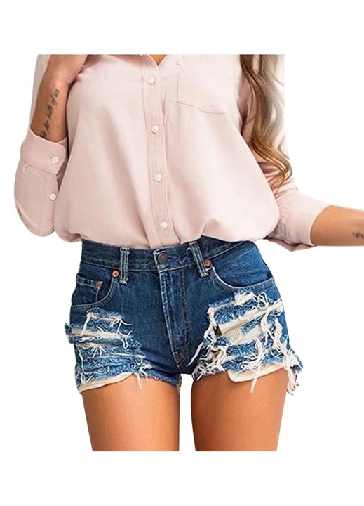 Női rövid farmer, farmer, kék