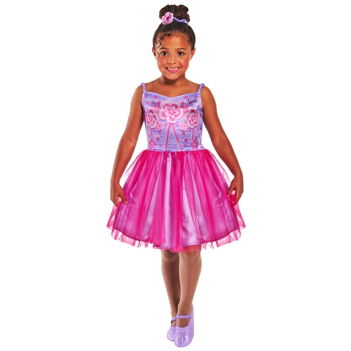 Costum Barbie Ballerina pentru fete, 5-6 ani, 110-116 cm