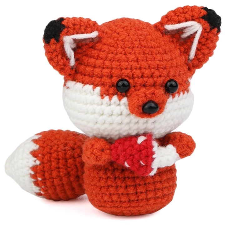 Комплект комплекти за плетене на една кука за начинаещи, пълни аксесоари, видео инструкции стъпка по стъпка, многоцветен