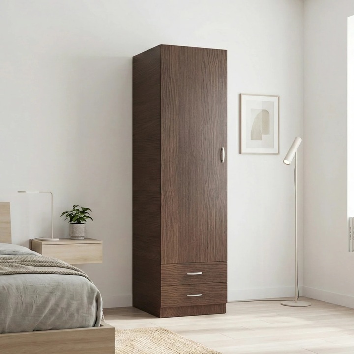 Dulap Mara, 200x50x50 cm, Culoare Wenge, Material Pal 18mm