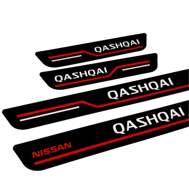 Set 4 stickere protectii praguri Nissan Qashqai negru