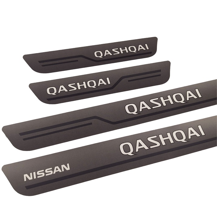 Set 4 stickere protectii praguri Nissan Qashqai gri