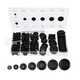 Set 170 bucati accesorii cabluri din cauciuc Yakumuz pentru gauri in perete, dimensiuni variate, culoare neagra